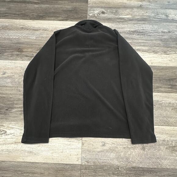 Eddie Bauer Black Mens LT Quarter Zip Polartec Fleece Pullover Sweatshirt Gorp - Picture 2 of 10